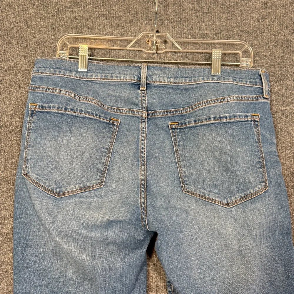 Old Navy Pants Womens 12 Blue Flare‎ Mid Rise Frayed Hem Casual Plus Size Denim